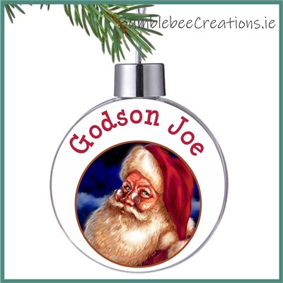 Santa Circle Christmas Bauble